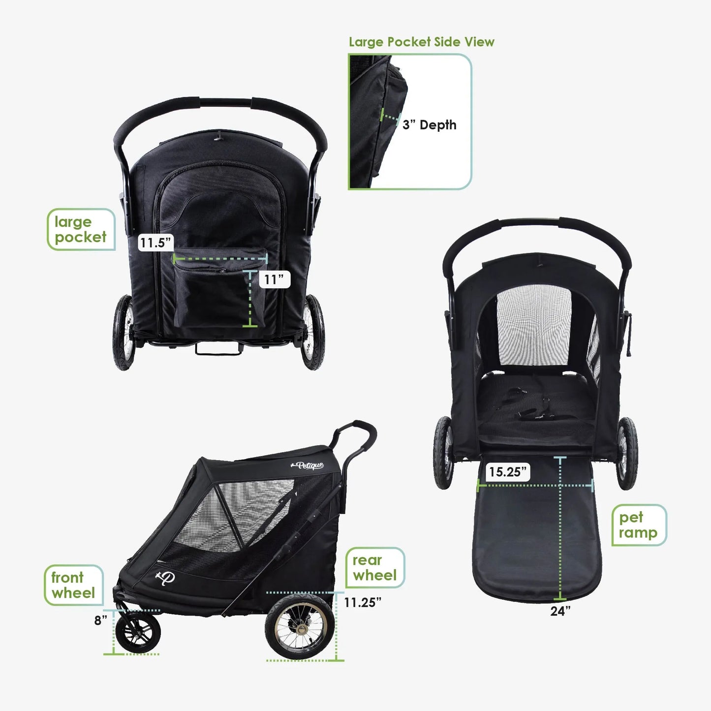 Apollo Elite Pet Stroller w/ Tire Pump